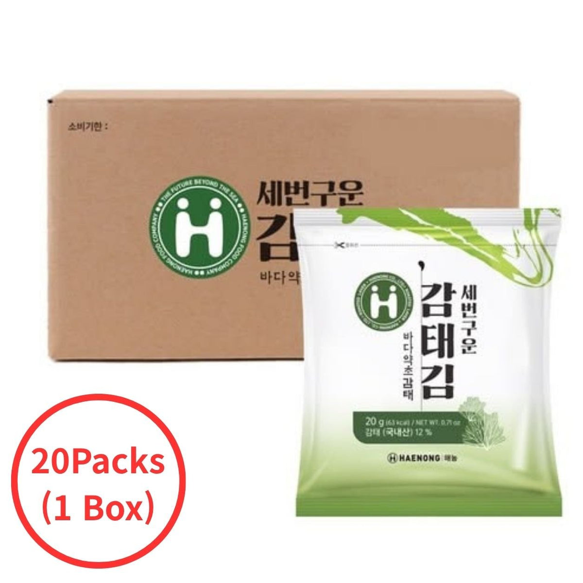 [Haenong] Roasted Gamtae Seaweed (20g, 0.71 oz) - Daebak