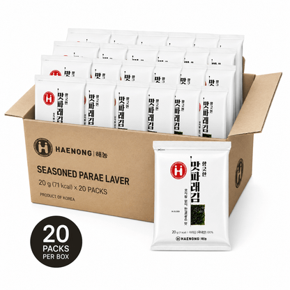 [Haenong] Roasted Seasoned Green Laver (Parae Gim)(10 Sheets, 20g, 0.71 oz) - Daebak