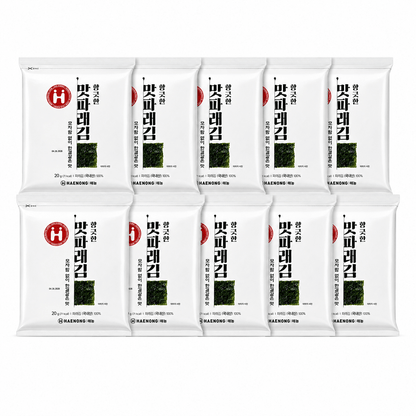[Haenong] Roasted Seasoned Green Laver (Parae Gim)(10 Sheets, 20g, 0.71 oz) - Daebak