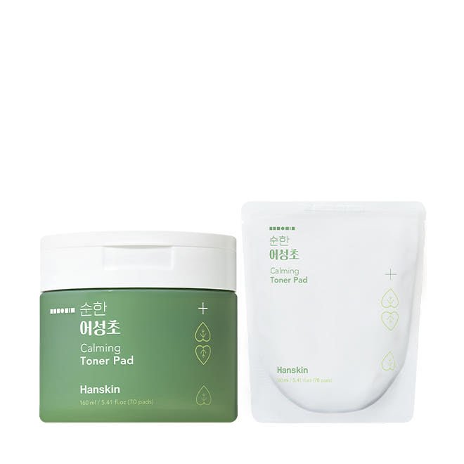 Hanskin Soonhan Houttuynia Calming Toner Pad 160ml(70ea)+160ml(70ea/Refill) - Daebak