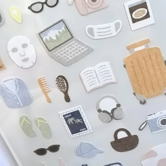 Happy Journey Sticker Set | Korean DIY Scrapbooking and Journal Decor - Daebak