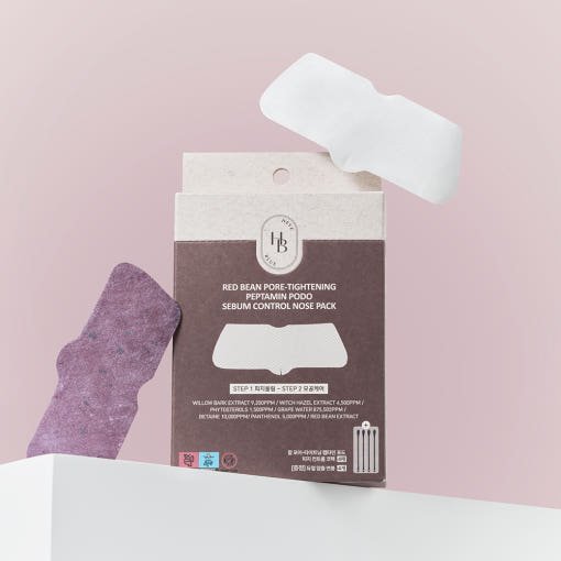 HEVEBLUE Red Bean Pore-Tightening Peptamin Podo Sebum Control Nose Pack (4sheets) - Daebak