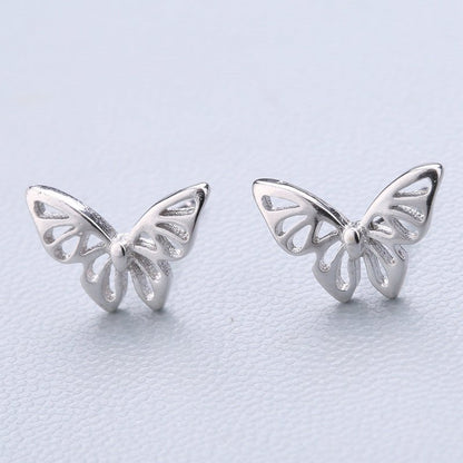 High-grade Bow Small Sier-plated Geometric Korean Earrings - Daebak