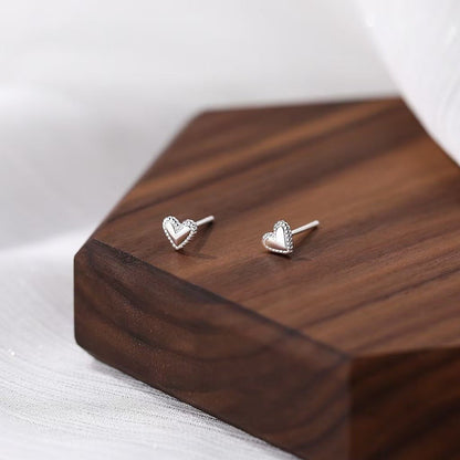 High-grade Bow Small Sier-plated Geometric Korean Earrings - Daebak