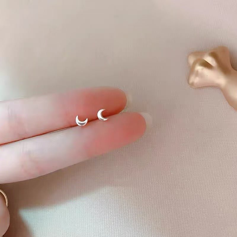 High-grade Bow Small Sier-plated Geometric Korean Earrings - Daebak