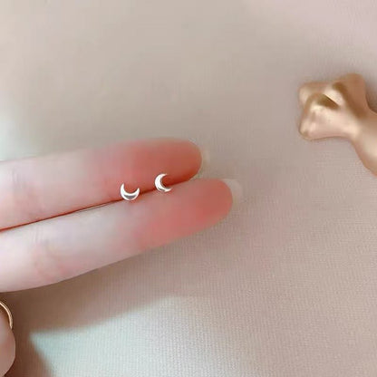 High-grade Bow Small Sier-plated Geometric Korean Earrings - Daebak