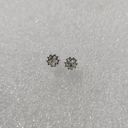 High-grade Bow Small Sier-plated Geometric Korean Earrings - Daebak