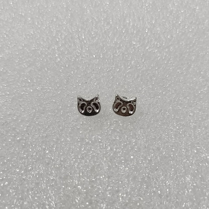 High-grade Bow Small Sier-plated Geometric Korean Earrings - Daebak