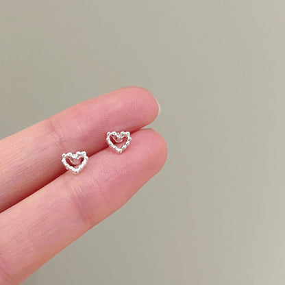 High-grade Bow Small Sier-plated Geometric Korean Earrings - Daebak