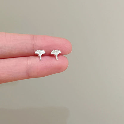 High-grade Bow Small Sier-plated Geometric Korean Earrings - Daebak