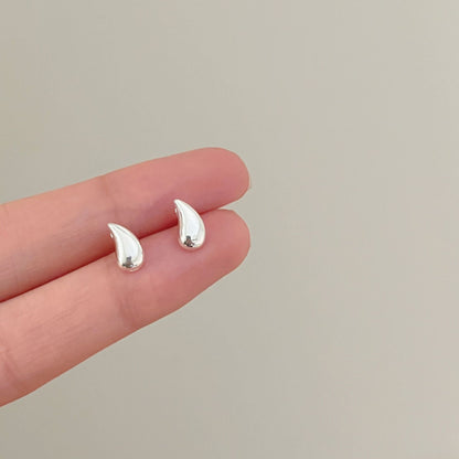High-grade Bow Small Sier-plated Geometric Korean Earrings - Daebak