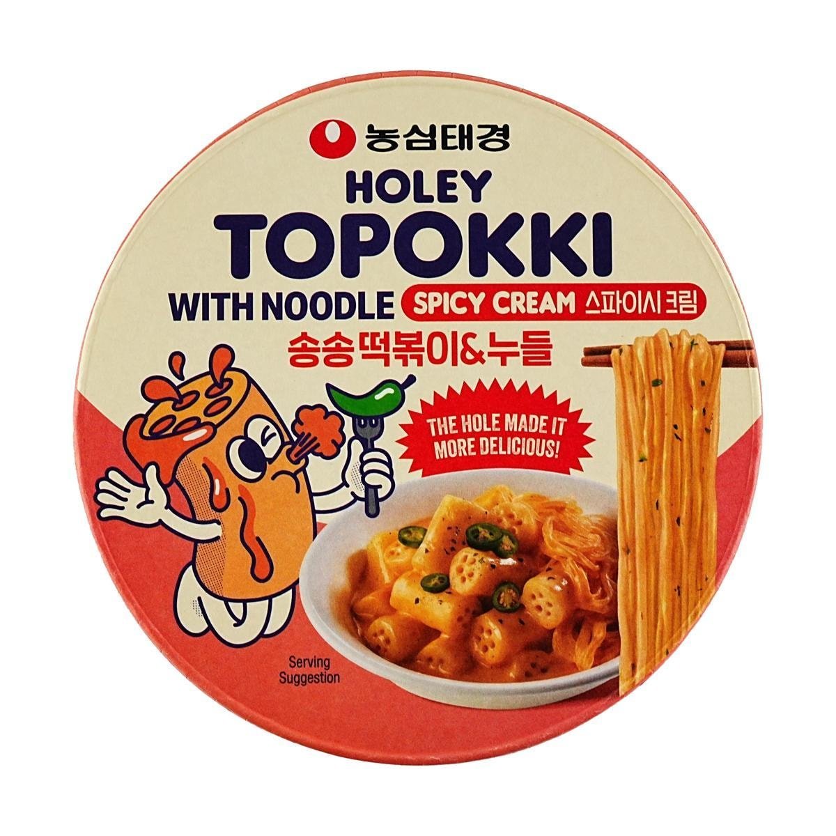 Holey Topokki Spicy Cream Flavor With Glass Noodle - Daebak