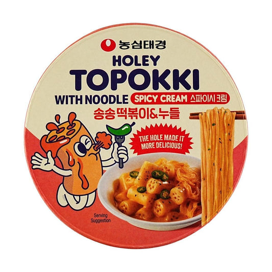 Holey Topokki Spicy Cream Flavor With Glass Noodle - Daebak