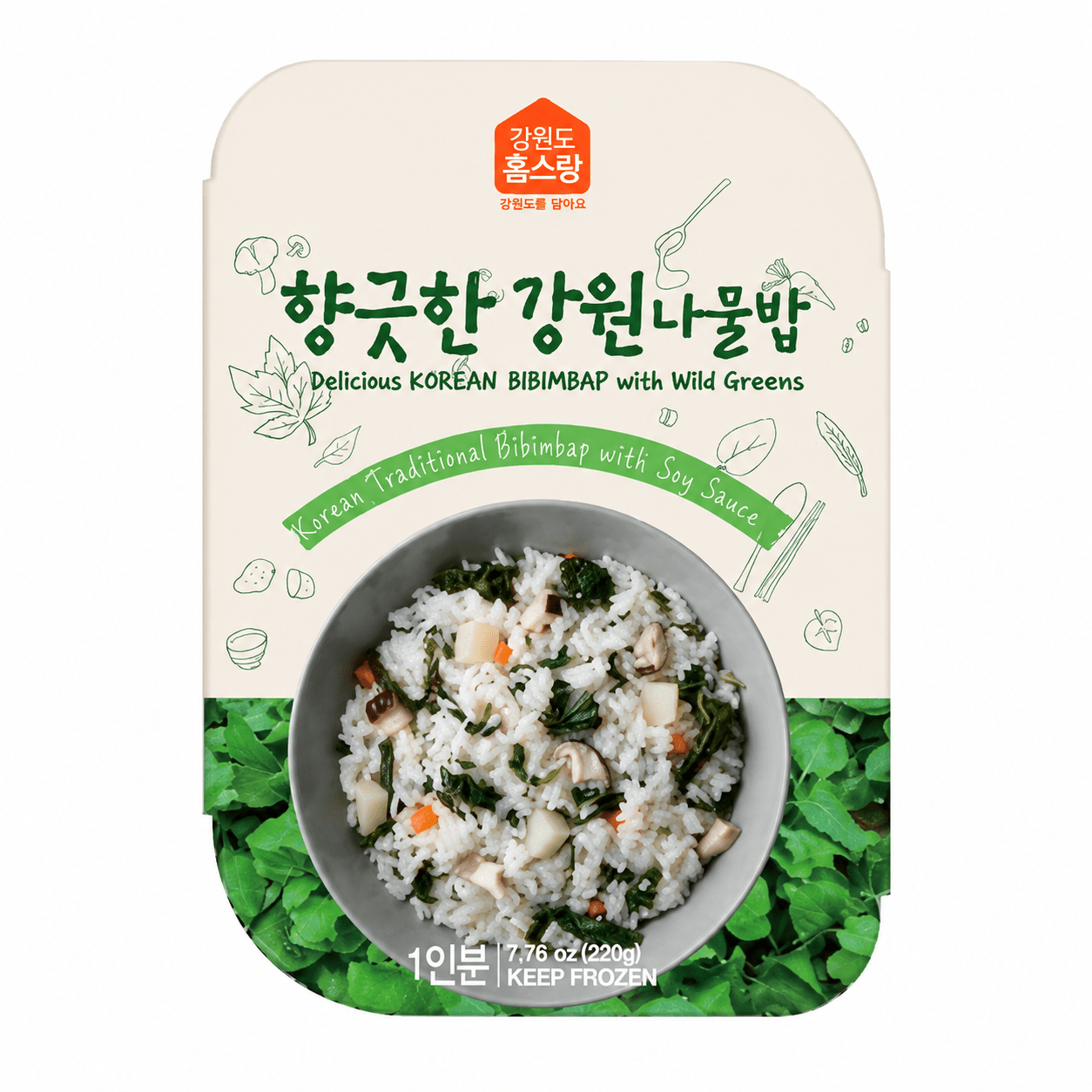 [Homesrang] Gangwon Wild Greens Rice (220g, 7.76oz) - Daebak