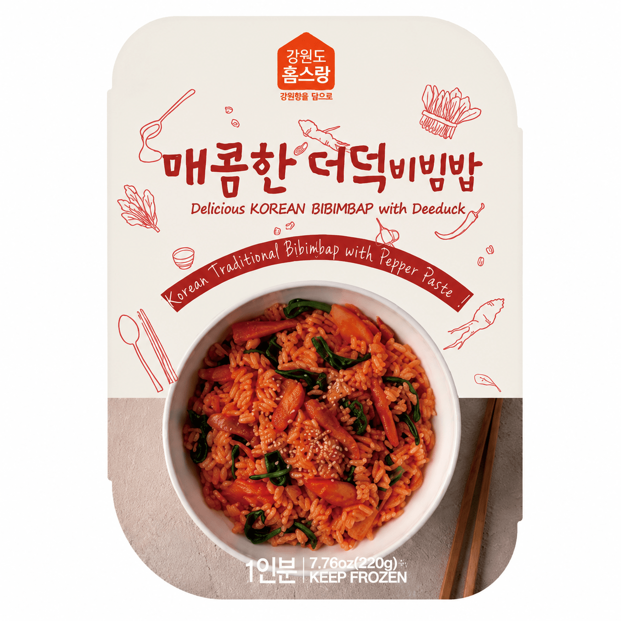 [Homesrang] Spicy Deodeok Bibimbap (220g, 7.76oz) - Daebak