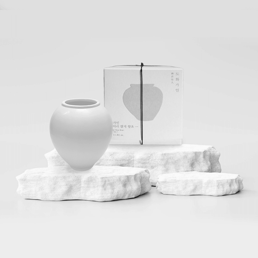 House of Dohwa Moon Jar Rice Bran Candle 320g 1ea - Daebak