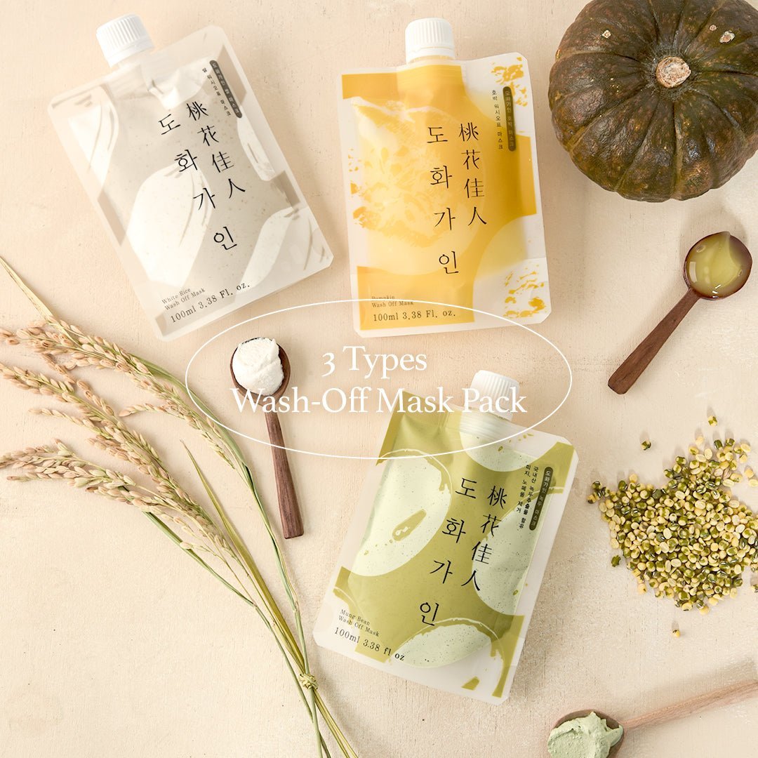 House of Dohwa Wash Off Mask Pack Set (Rice+Pumpkin+Mungbean) - Daebak