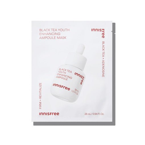 innisfree Black Tea Youth Enhancing Ampoule Mask 28ml X 6ea - Daebak