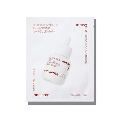 innisfree Black Tea Youth Enhancing Ampoule Mask 28ml X 6ea - Daebak