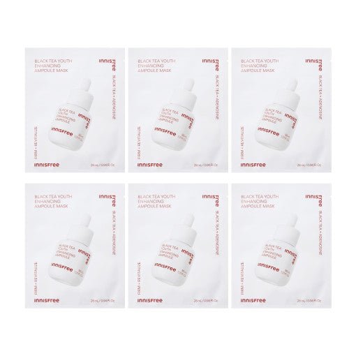 innisfree Black Tea Youth Enhancing Ampoule Mask 28ml X 6ea - Daebak
