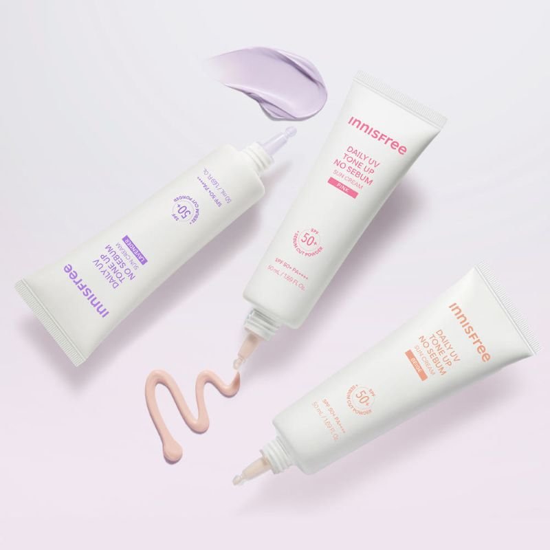 innisfree Daily UV Tone Up No Sebum Sun Cream SPF50+ PA++++ 50ml (3colors) - Daebak