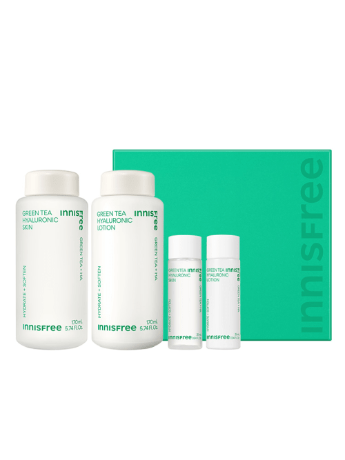 Innisfree Green Tea Hyaluronic Skincare Set - Daebak