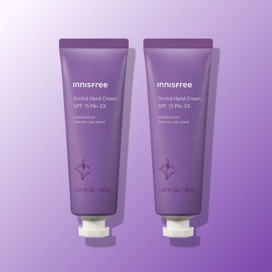 Innisfree Jeju Orchid Hand Cream SPF15 PA+ EX 50ml+50ml - Daebak