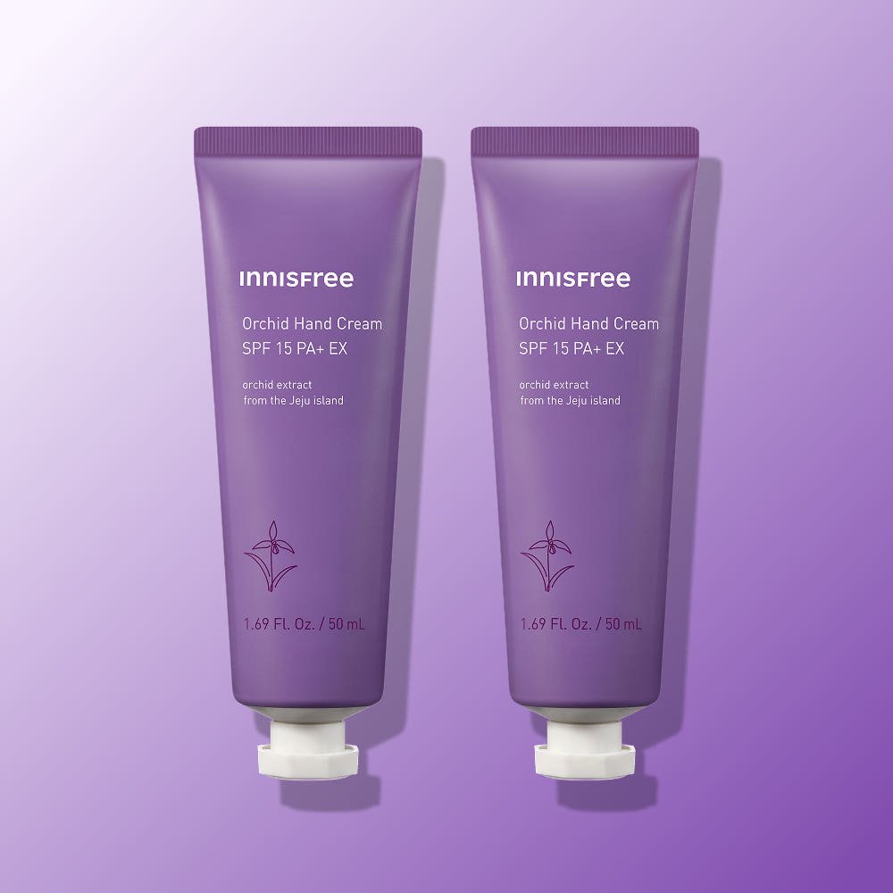 Innisfree Jeju Orchid Hand Cream SPF15 PA+ EX 50ml+50ml - Daebak