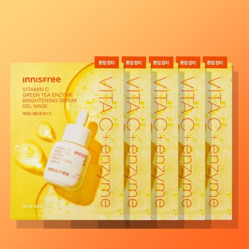 innisfree Vitamin C Green Tea Enzyme Brightening Serum Gel Mask 25ml X 5ea - Daebak