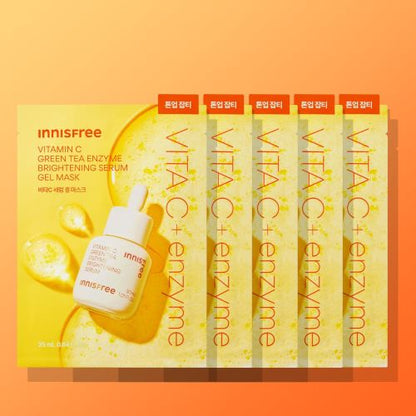 innisfree Vitamin C Green Tea Enzyme Brightening Serum Gel Mask 25ml X 5ea - Daebak