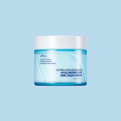 Isntree Ultra-Low Molecular Hyaluronic Acid Zinc Aqua Cream 80ml - Daebak
