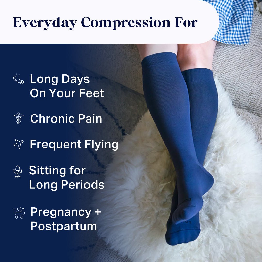 Knee-High Compression Socks - 3 Pack Solids - Daebak