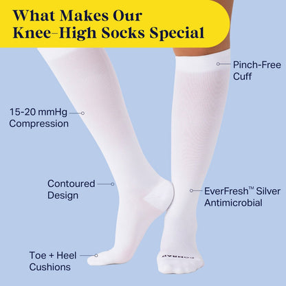 Knee-High Compression Socks - 3 Pack Solids - Daebak
