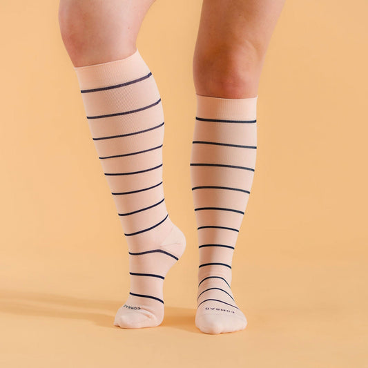 Knee-High Compression Socks - 3 Pack Stripes - Daebak