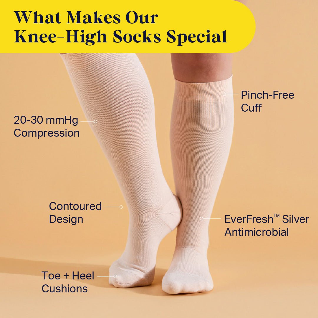Knee-High Compression Socks - Solid (20-30 mmHg) - Daebak