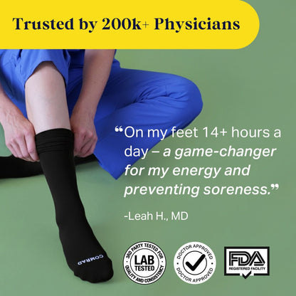 Knee-High Compression Socks - Solid (20-30 mmHg) - Daebak