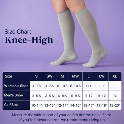 Knee-High Compression Socks - Solid (20-30 mmHg) - Daebak