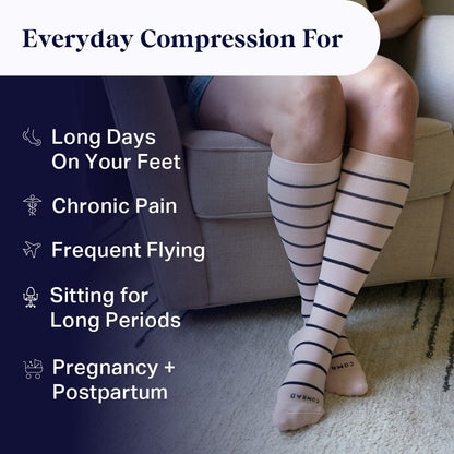 Knee-High Compression Socks - Stripes - Daebak
