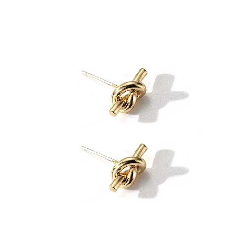 Knotted For Female Simple Korean Style Stud Earrings - Daebak