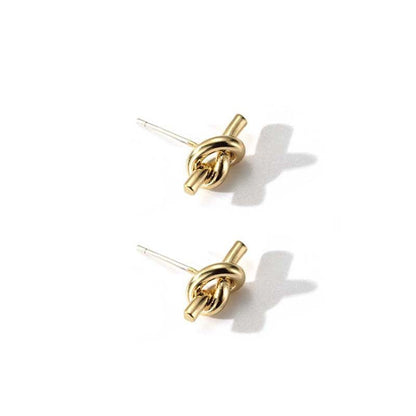 Knotted For Female Simple Korean Style Stud Earrings - Daebak