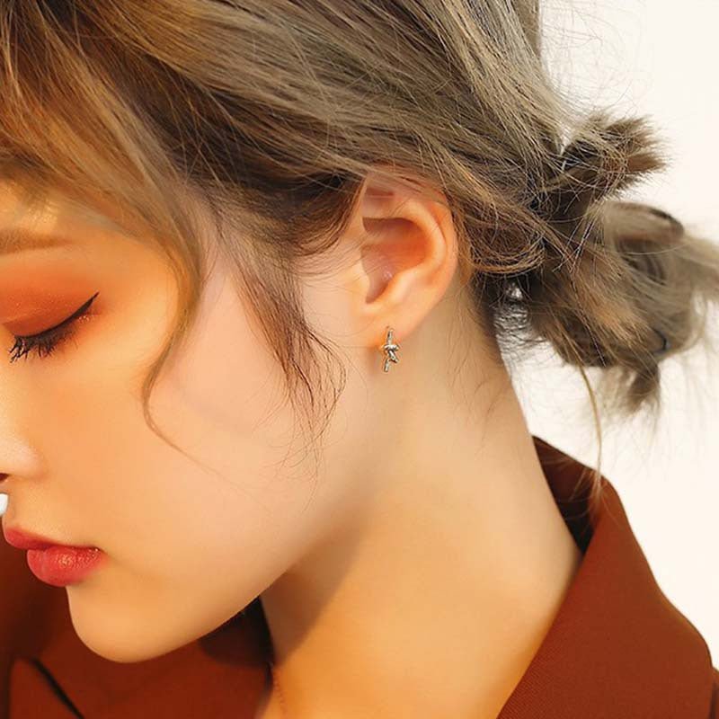 Knotted For Female Simple Korean Style Stud Earrings - Daebak