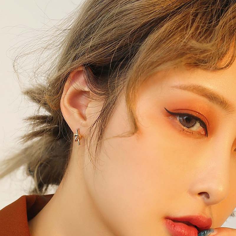 Knotted For Female Simple Korean Style Stud Earrings - Daebak