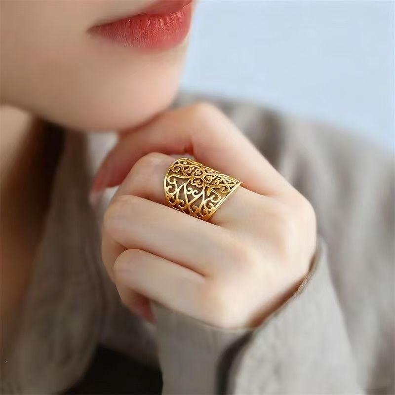 Korean Artistic Adjustable Index Finger Little Rings - Daebak