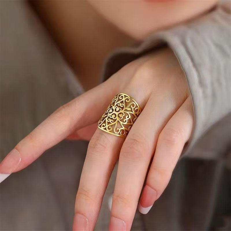 Korean Artistic Adjustable Index Finger Little Rings - Daebak