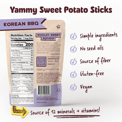 Korean BBQ Chewy Dried Sweet Potato – Savory Asian Snack (Pack of 5) - Daebak