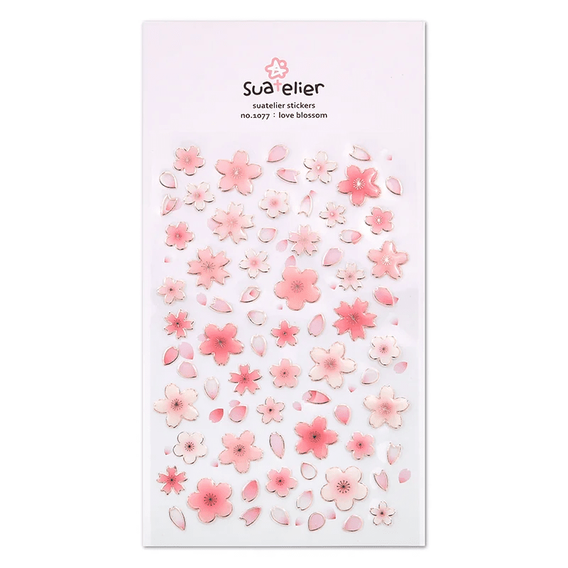 Korean Cherry Blossom Petal Stickers | Sakura Scrapbook and Stationery Set - Daebak