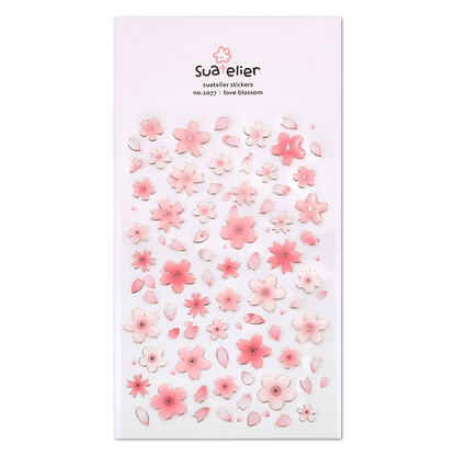 Korean Cherry Blossom Petal Stickers | Sakura Scrapbook and Stationery Set - Daebak