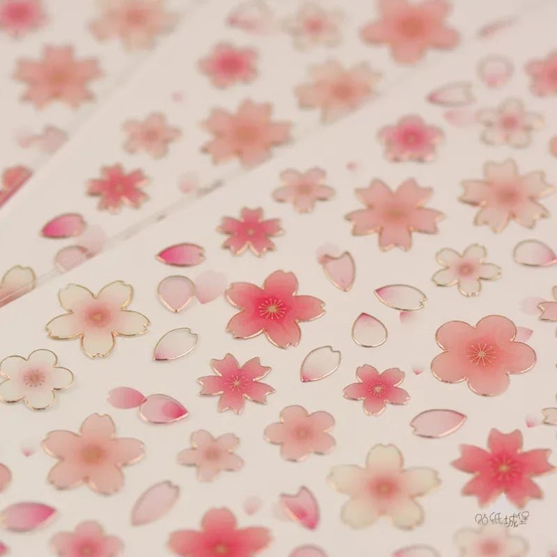 Korean Cherry Blossom Petal Stickers | Sakura Scrapbook and Stationery Set - Daebak