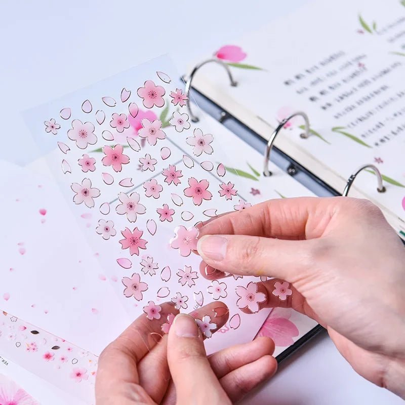 Korean Cherry Blossom Petal Stickers | Sakura Scrapbook and Stationery Set - Daebak