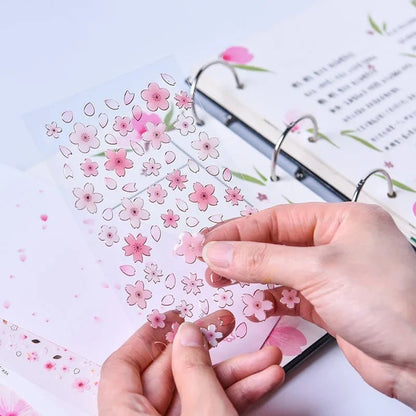 Korean Cherry Blossom Petal Stickers | Sakura Scrapbook and Stationery Set - Daebak